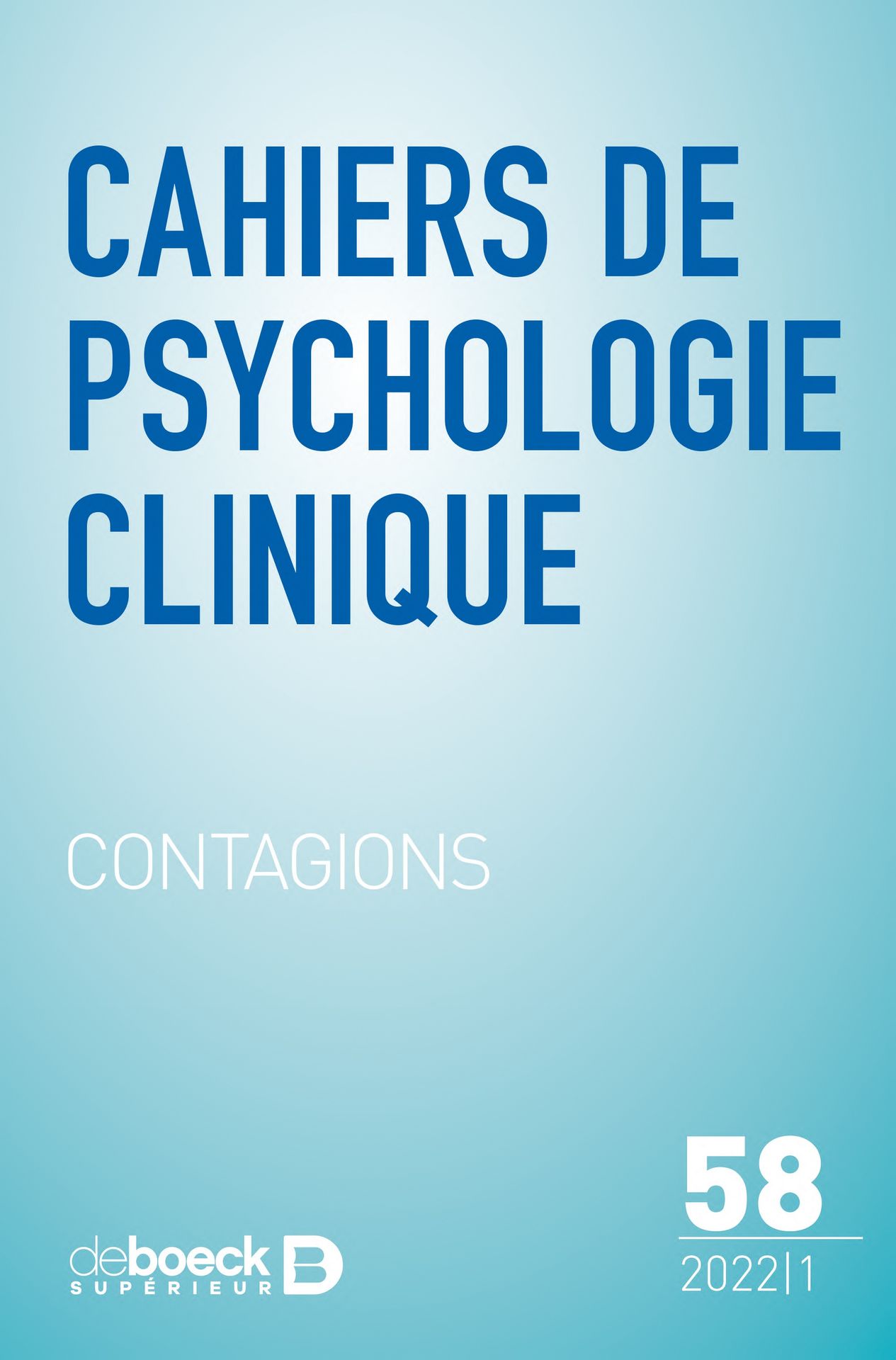 Couverture Cahiers de psychologie clinique n°58